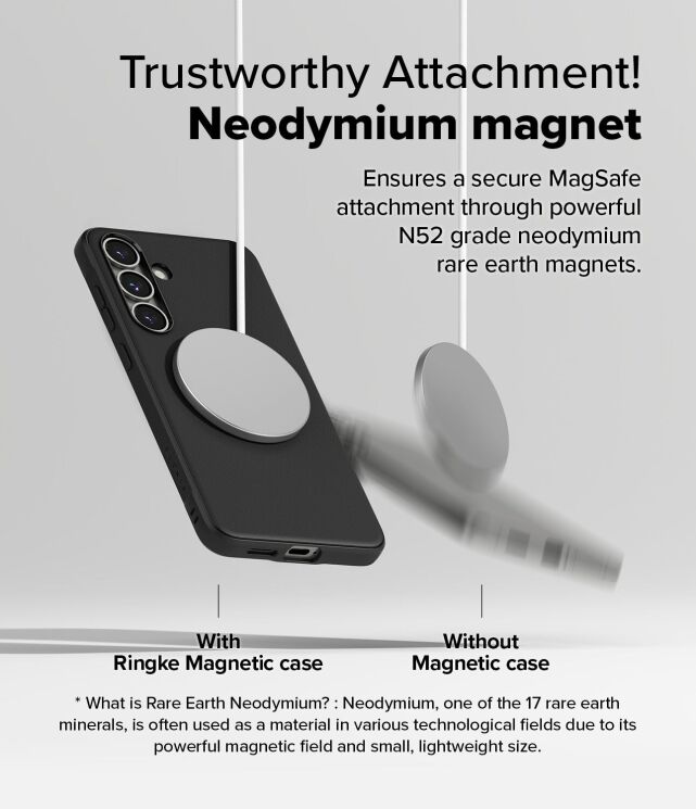 Защитный чехол Ringke Onyx Magnetic (FP) для Samsung Galaxy S25 Plus (S936) 8800274968769 - Black: фото 5 из 17