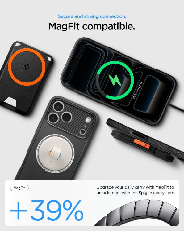 Защитный чехол Spigen Rugged Armor (MagFit) для iPhone 18 Pro Max (ACS12110) - Grey: фото 9 из 10