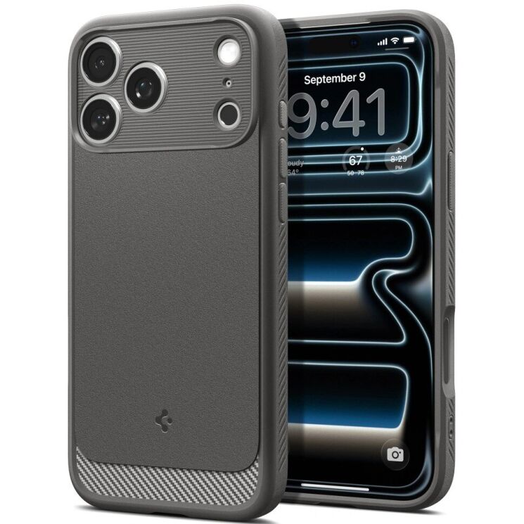 Защитный чехол Spigen Rugged Armor (MagFit) для iPhone 18 Pro Max (ACS12110) - Grey: фото 2 из 10