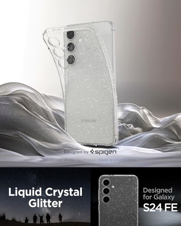 Защитный чехол Spigen (SGP) Liquid Crystal Glitter для Samsung Galaxy S24 FE (S721) ACS08617 - Crystal Quartz: фото 11 из 16
