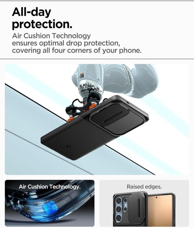 Захисний чохол Spigen (SGP) Optik Armor для Samsung Galaxy S25 Ultra (S938) ACS08970 - Abyss Green: фото 13 з 16