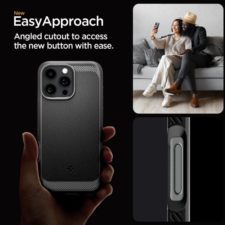 Захисний чохол Spigen (SGP) Rugged Armor (MagFit) для Apple iPhone 16 Pro Max - Matte Black: фото 12 з 13
