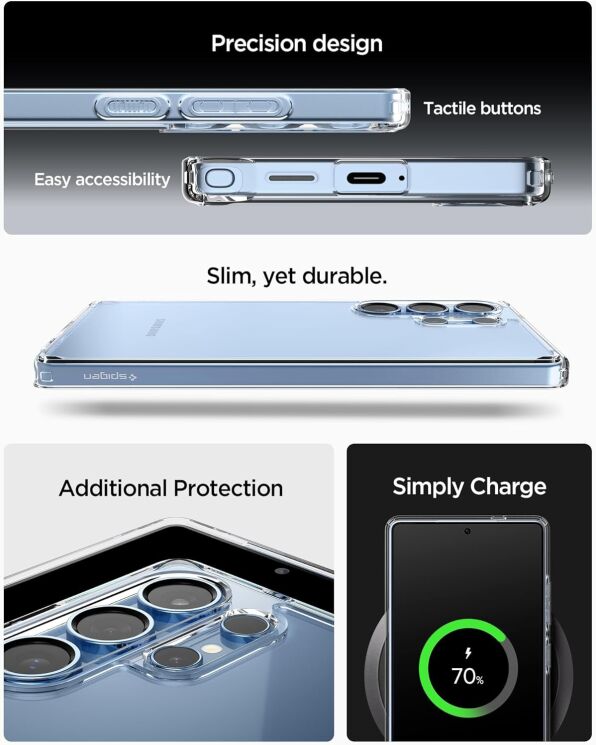 Защитный чехол Spigen (SGP) Ultra Hybrid для Samsung Galaxy S25 Ultra (S938) ACS08962 - Frost Black: фото 16 из 16