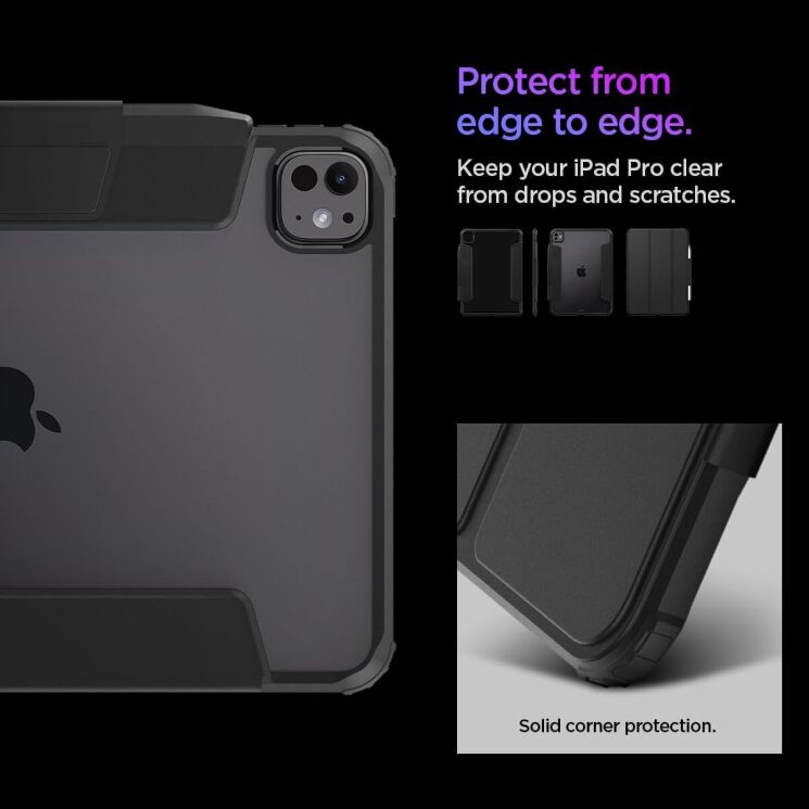 Защитный чехол Spigen (SGP) Ultra Hybrid Pro для Apple iPad Pro 11 (2024) - Black: фото 19 из 19