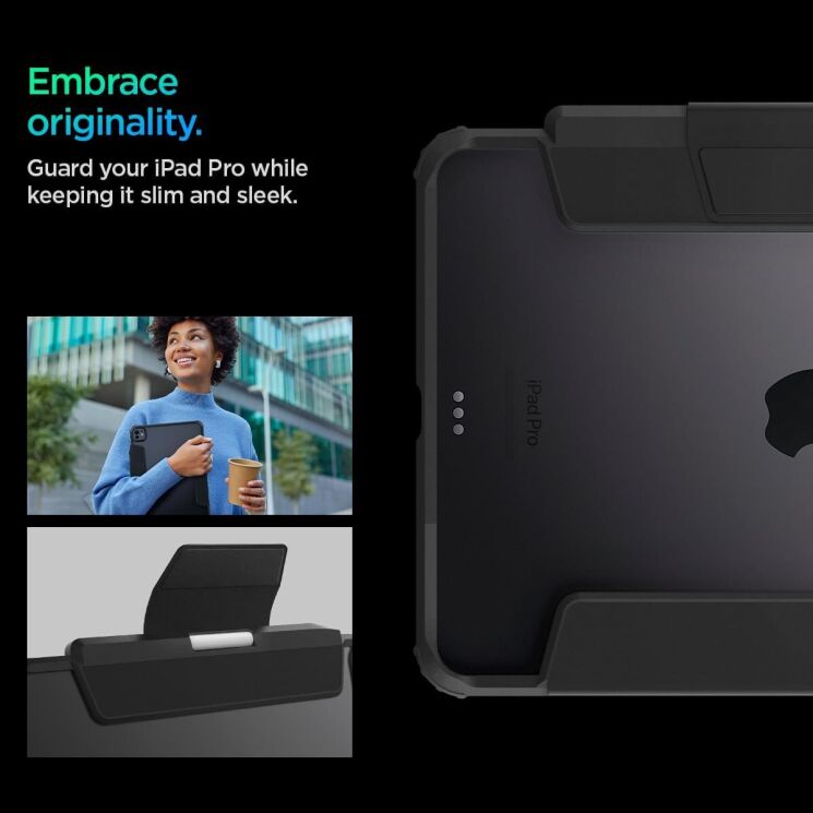 Защитный чехол Spigen (SGP) Ultra Hybrid Pro для Apple iPad Pro 11 (2024) - Black: фото 17 из 19