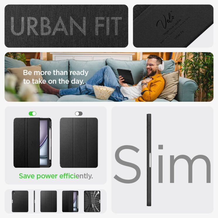 Защитный чехол Spigen (SGP) Urban Fit для Apple iPad Air 11 M3/M2 (2025/2024) / Air 4 / 5 10.9 (2020/2022) ACS07756 - Rose Gold: фото 17 из 17