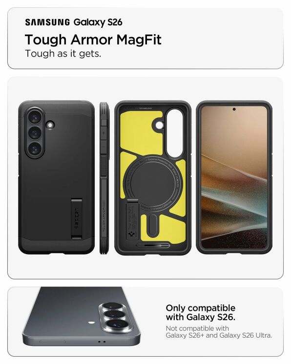 Защитный чехол Spigen Tough Armor (MagFit) для Samsung Galaxy S26 (S942) ACS10740 - Abyss Green: фото 8 из 13