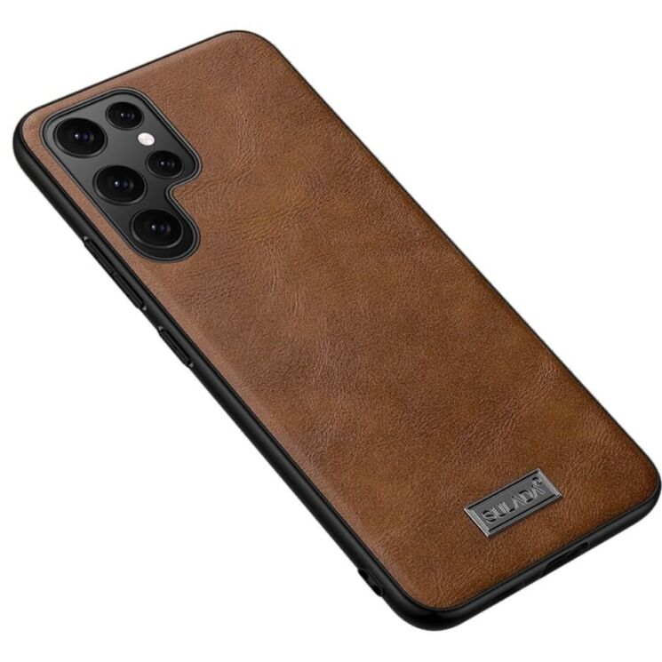 Защитный чехол SULADA Leather Case для Samsung Galaxy S22 Ultra - Brown: фото 1 из 6