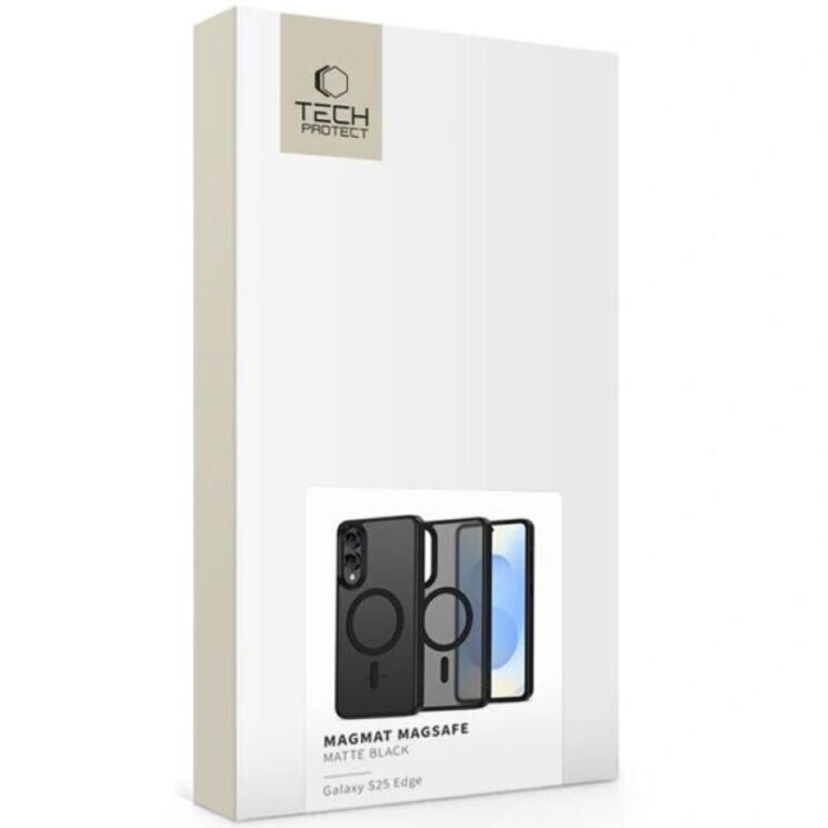 Защитный чехол Tech-Protect Magmat MagSafe для Samsung Galaxy S25 Edge (S937) - Matte Black: фото 2 из 5
