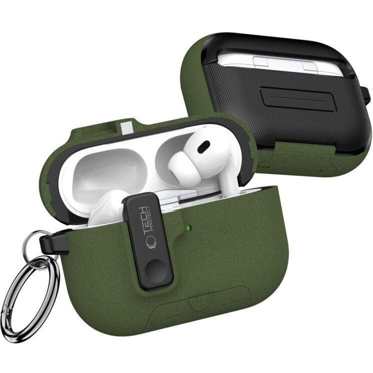 Защитный чехол Tech-Protect Slim Hook для AirPods Pro 3 - Olive Green (390147G) Защитный чехол Tech-Protect Slim Hook для AirPods Pro 3 - Olive Green: фото 3 из 10