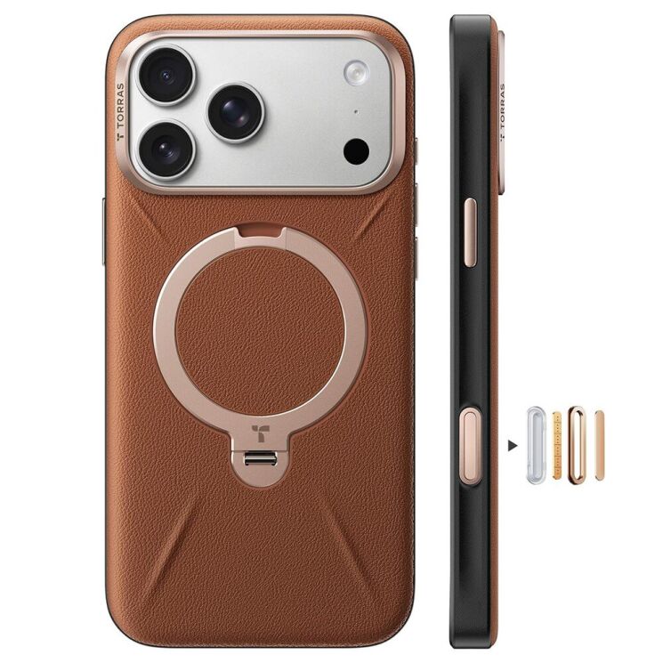 Захисний чохол TORRAS Ostand Q3 VegSkin (with MagSafe) для Apple iPhone 18 Pro - Brown (423606Z) Захисний чохол TORRAS Ostand Q3 VegSkin (with MagSafe) для Apple iPhone 18 Pro - Brown: фото 1 з 8