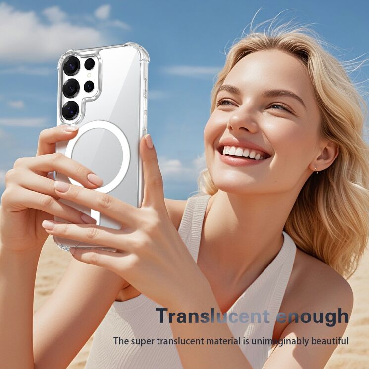 Защитный чехол UniCase AirBag Flow MagSafe для Samsung Galaxy S25 Ultra (S938) - Transparent: фото 13 из 14