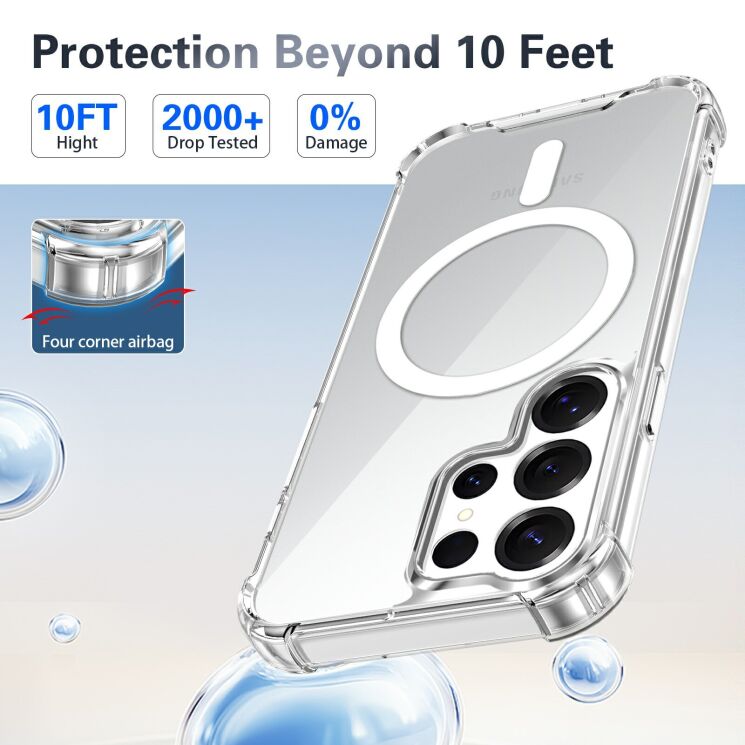 Защитный чехол UniCase AirBag Flow MagSafe для Samsung Galaxy S25 Ultra (S938) - Transparent: фото 3 из 14