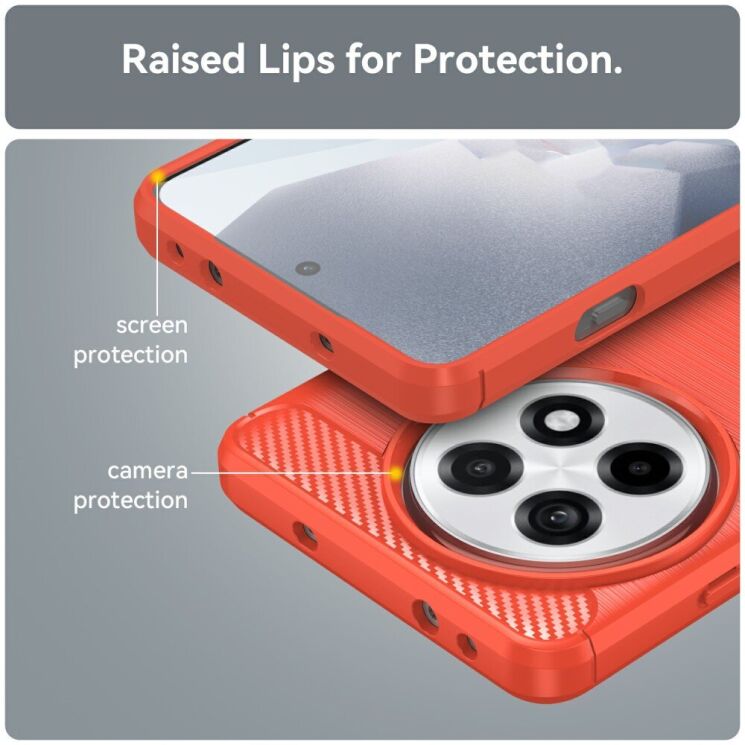 Защитный чехол UniCase Carbon для OnePlus 13R / Ace 5 / Ace 5 Pro - Red: фото 6 из 8