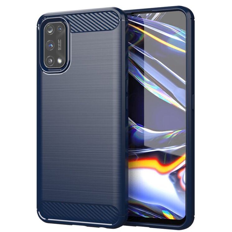 Защитный чехол UniCase Carbon для Realme 7 Pro - Blue: фото 1 из 9