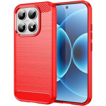 Силиконовый (TPU) чехол UniCase Carbon для Xiaomi 17 - Red: фото 1 из 8