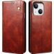 Защитный чехол UniCase Leather Wallet для Apple iPhone 15 - Brown (371521Z). Фото 1 из 9