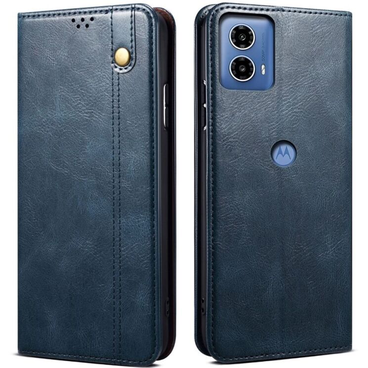 Защитный чехол UniCase Leather Wallet для Motorola Moto G24 / G04 / G04s / E14 - Blue: фото 1 из 9