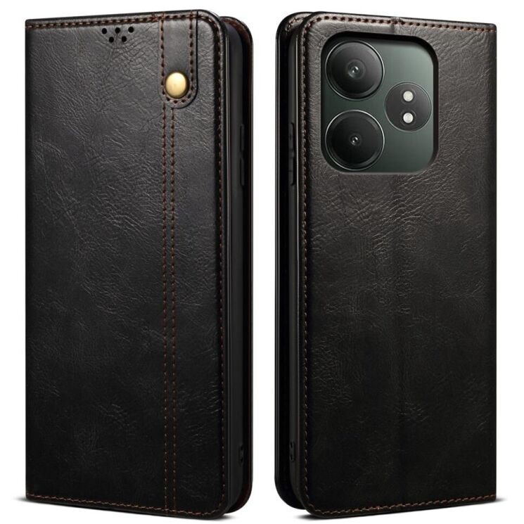 Защитный чехол UniCase Leather Wallet для Realme GT Neo 6 SE / GT 6T / GT 6 - Black: фото 1 из 6