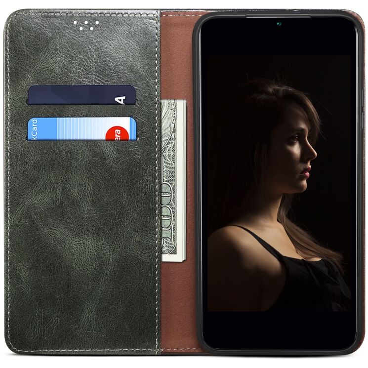 Защитный чехол UniCase Leather Wallet для Samsung Galaxy S25 FE (S731) - Green: фото 2 из 6