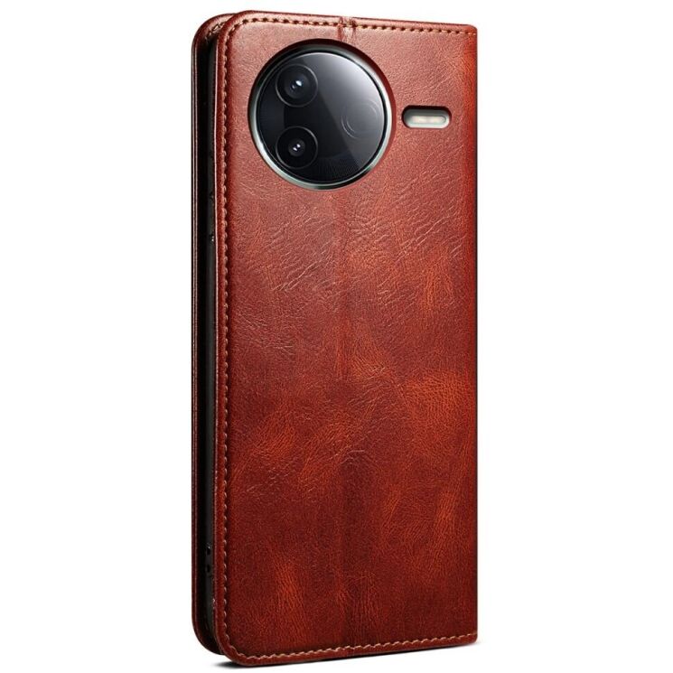 Защитный чехол UniCase Leather Wallet для Xiaomi Poco F7 Ultra - Brown: фото 6 из 7