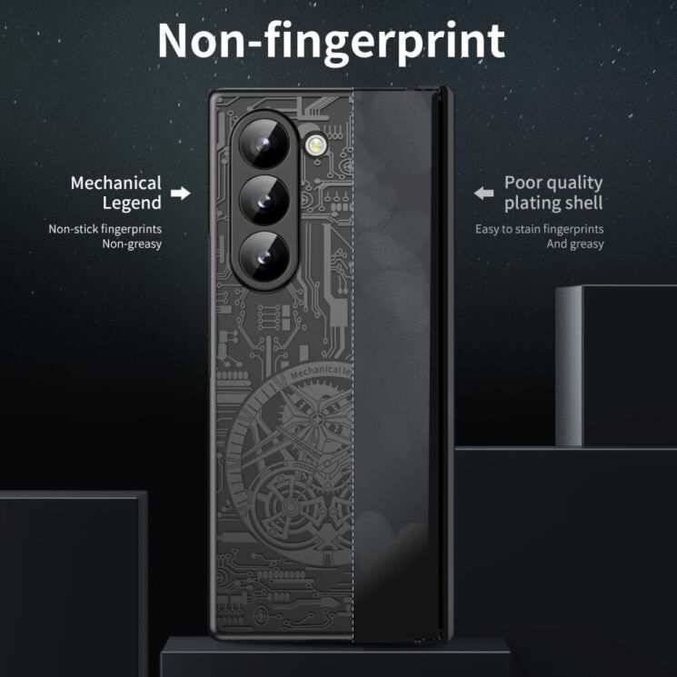 Защитный чехол UniCase Mechanical Legend для Samsung Galaxy Fold 6 - Silver: фото 6 из 7