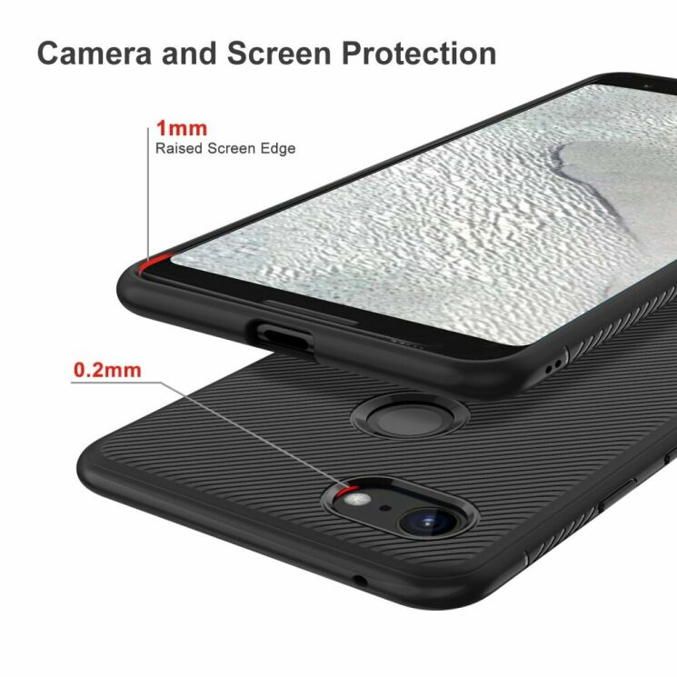 Защитный чехол UniCase Twill Soft для Google Pixel 3a XL - Black: фото 2 из 6