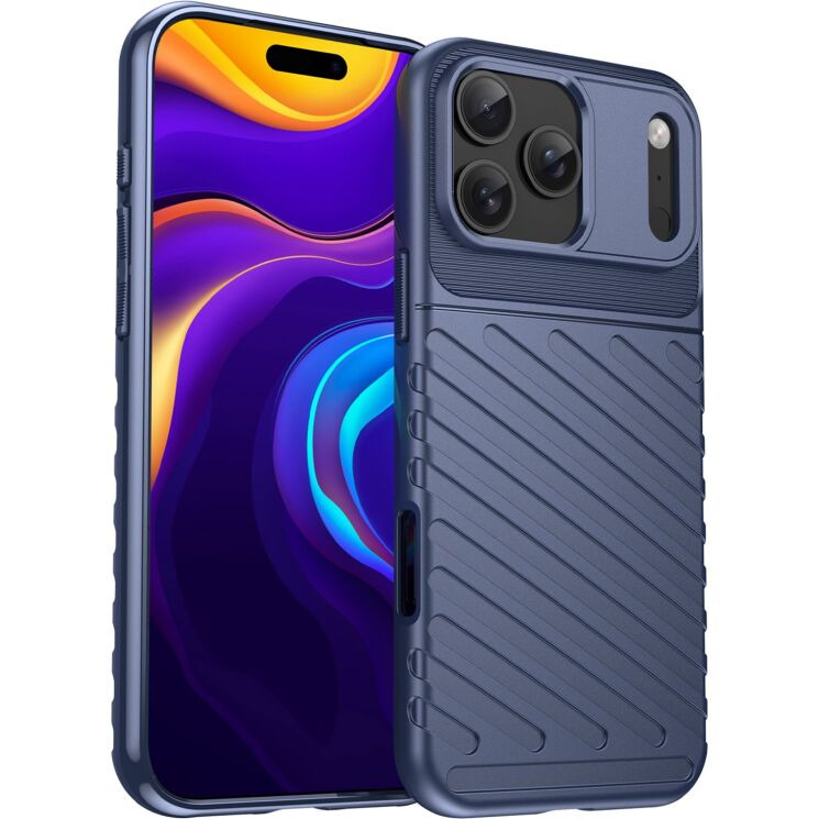Захисний чохол UniCase Twill Soft для iPhone 18 Pro Max / 17 Pro Max - Blue: фото 1 з 12
