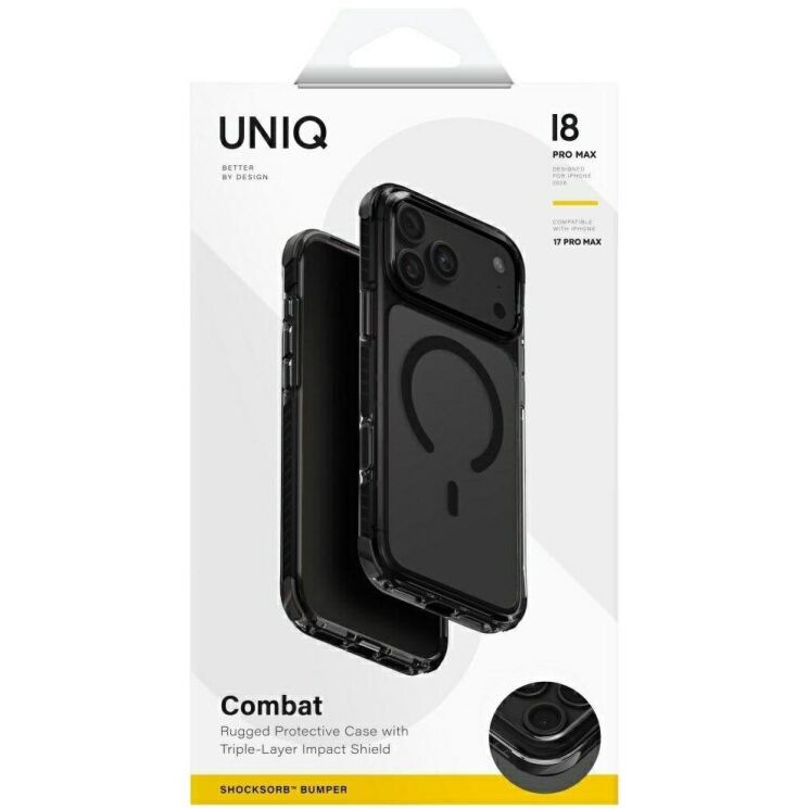 Защитный чехол UNIQ Combat для iPhone 18 Pro Max (UNIQ-IP6.9P(2026)-COMMCBLK) - Black (440334B) Защитный чехол UNIQ Combat для iPhone 18 Pro Max (UNIQ-IP6.9P(2026)-COMMCBLK) - Black: фото 6 из 11