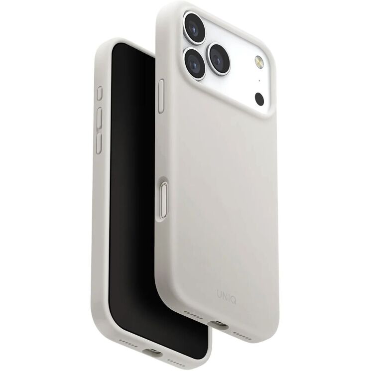 Защитный чехол UNIQ Lino Hybrid Silicone Case MagClick для iPhone 17 Pro Max (UNIQ-IP6.9P(2025)-LINOMMGRY) - Light Grey: фото 1 из 3