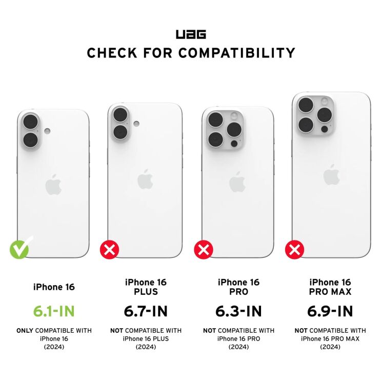 Захисний чохол URBAN ARMOR GEAR (UAG) Pathfinder MagSafe для Apple iPhone 16 - Black: фото 7 з 7