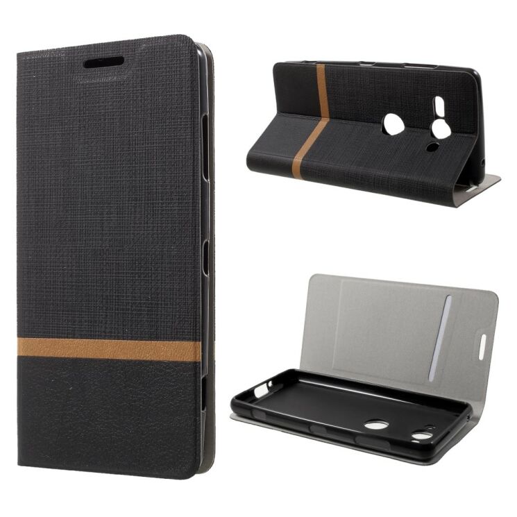 Чехол-книжка Deexe Lines Texture для Sony Xperia XZ2 Compact - Black: фото 2 из 7