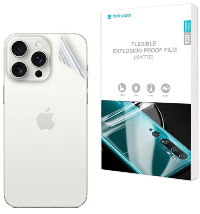Антиблікова плівка на задню панель RockSpace Explosion-Proof Matte для Apple iPhone 15 Pro Max: фото 1 з 9