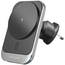 Автомобільний тримач з бездротовою зарядкою Proove Square Magnetic Pro 15W - Gray: фото 1 з 6