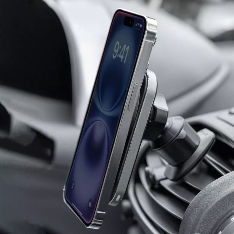 Автомобільний тримач з бездротовою зарядкою Proove Square Magnetic Pro 15W - Gray: фото 6 з 6