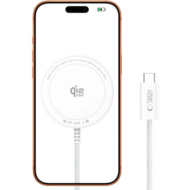 Беспроводное зарядное устройство Tech-Protect A54 Magnetic 25W Qi2.2 (5906302323906) - White (958320W) Беспроводное зарядное устройство Tech-Protect A54 Magnetic 25W Qi2.2 (5906302323906) - White: фото 2 из 7