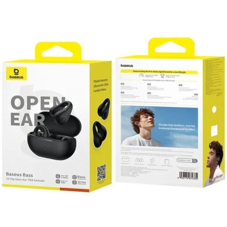 Беспроводные наушники Baseus 15 Clip Open-Ear (A00079500) - Cluster Black: фото 5 из 23