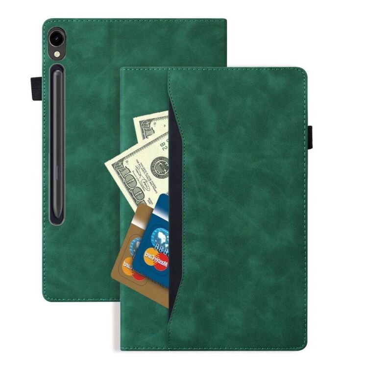 Чохол Deexe Business Style для Samsung Galaxy Tab S9 FE Plus (X610/616) - Green: фото 5 з 9