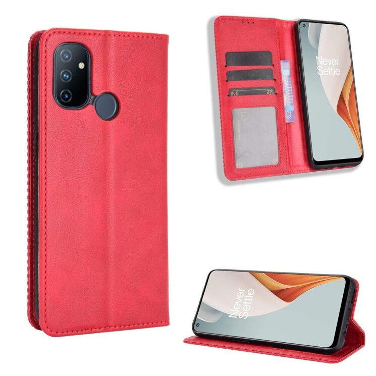Чехол Deexe Retro Style для OnePlus Nord N100 - Red: фото 2 из 14