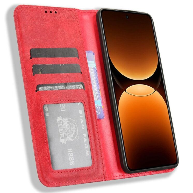 Чехол Deexe Retro Style для Realme GT 7 Pro - Red: фото 2 из 7