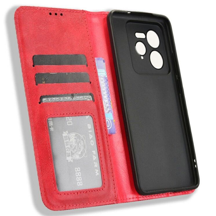 Чехол Deexe Retro Style для Realme GT 7 Pro - Red: фото 4 из 7