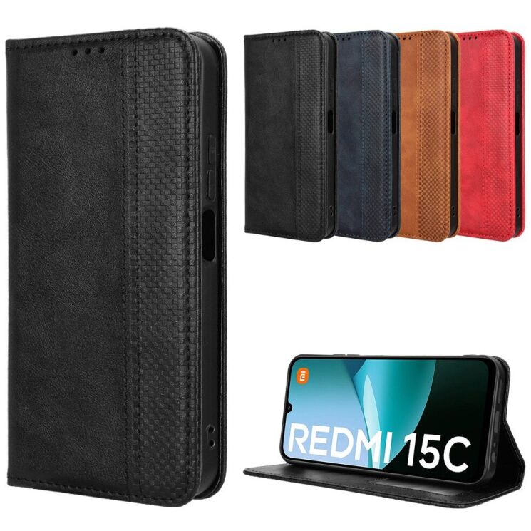 Чохол Deexe Retro Style для Xiaomi Redmi 15C / Poco C85 - Black: фото 9 з 18