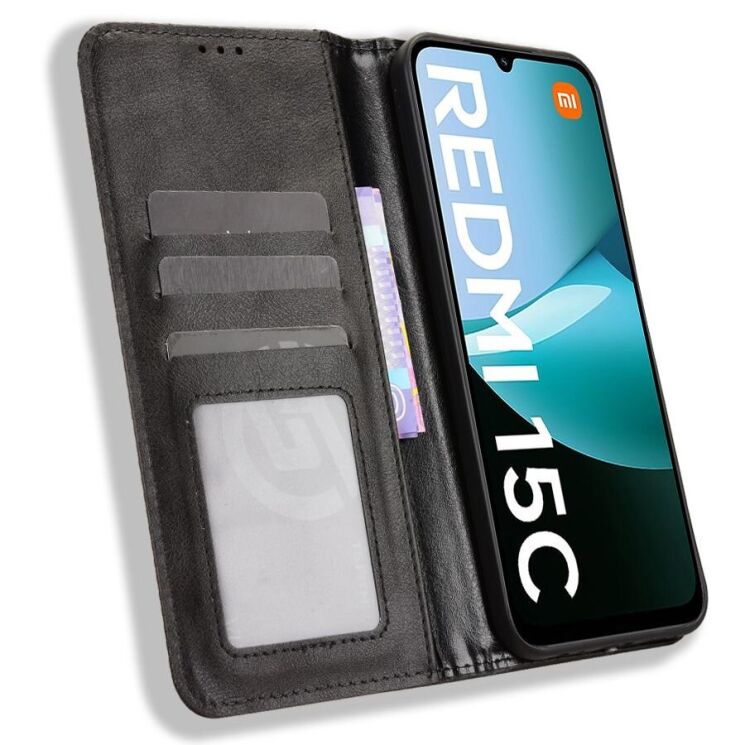 Чохол Deexe Retro Style для Xiaomi Redmi 15C / Poco C85 - Black: фото 6 з 18