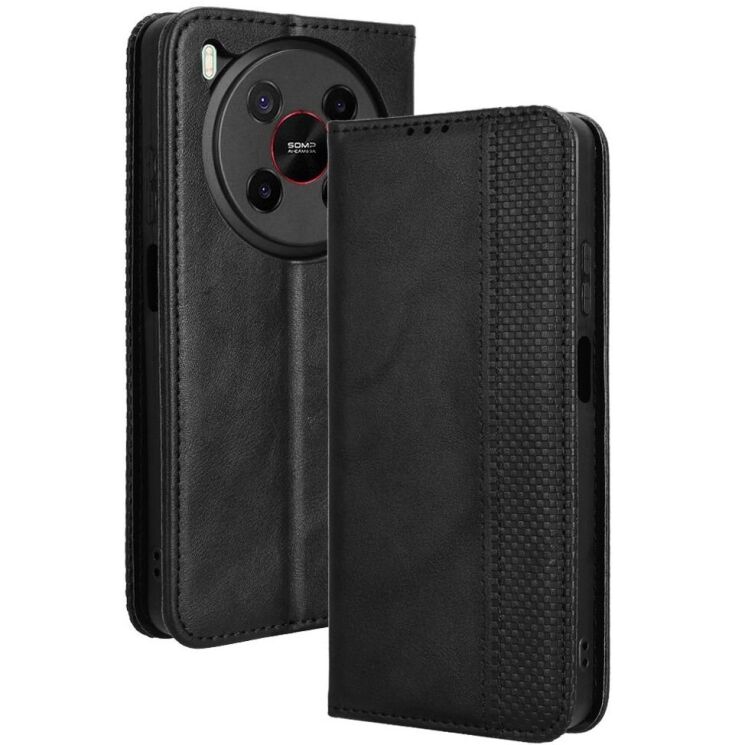 Чохол Deexe Retro Style для ZTE Nubia V70 Max - Black: фото 1 з 18