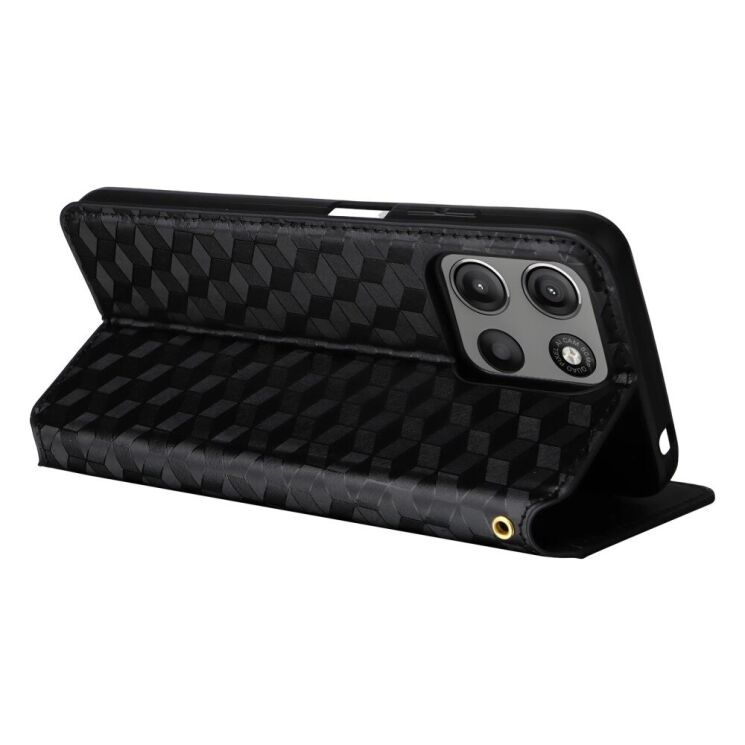 Чехол Deexe Rhombus Book для Motorola Moto G15 / G15 Power - Black: фото 4 из 10