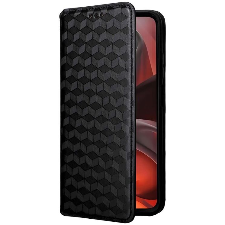 Чехол Deexe Rhombus Book для Motorola Moto G15 / G15 Power - Black: фото 6 из 10