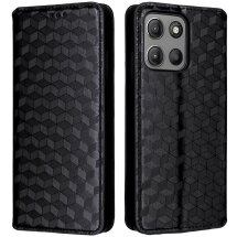 Чехол Deexe Rhombus Book для Motorola Moto G15 / G15 Power - Black: фото 1 из 10