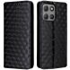 Чехол Deexe Rhombus Book для Motorola Moto G15 / G15 Power - Black (372611B). Фото 1 из 10