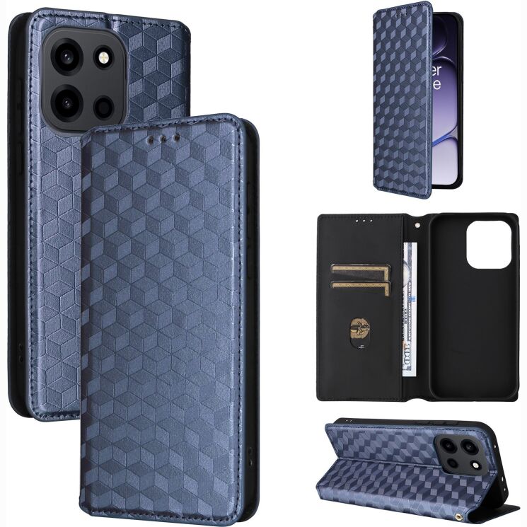 Чохол Deexe Rhombus Book для OnePlus Nord 6 - Blue: фото 8 з 10