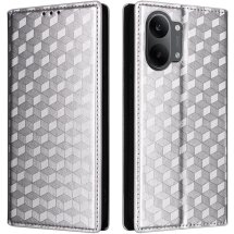 Чехол Deexe Rhombus Book для Xiaomi Poco X8 Pro Max - Silver: фото 1 из 9